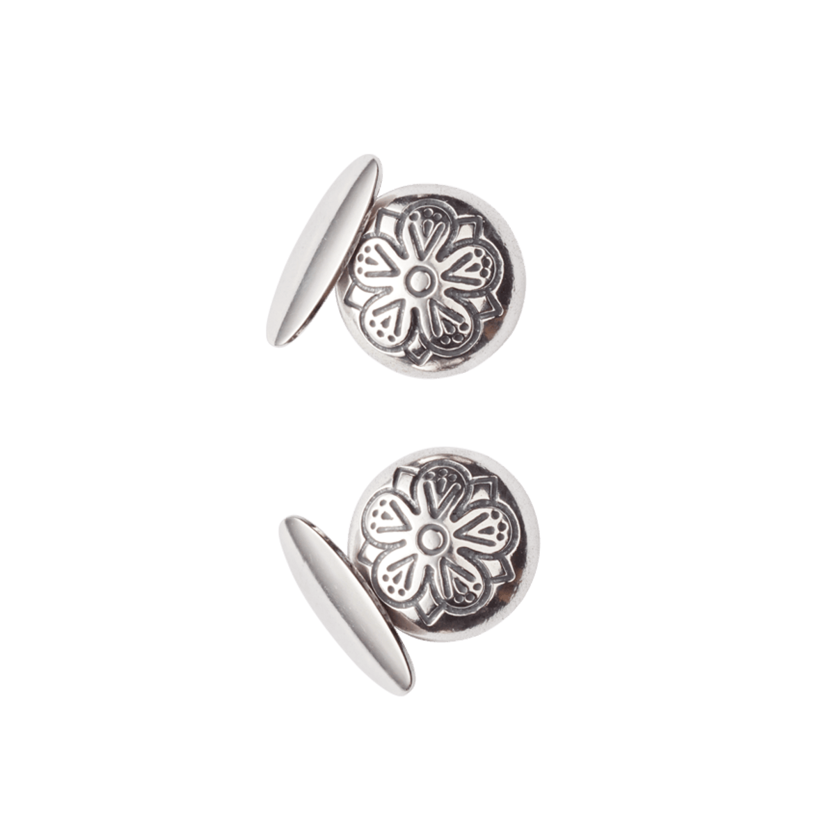 Mansjettknappar fembladrose, oksidert - Bilde 1