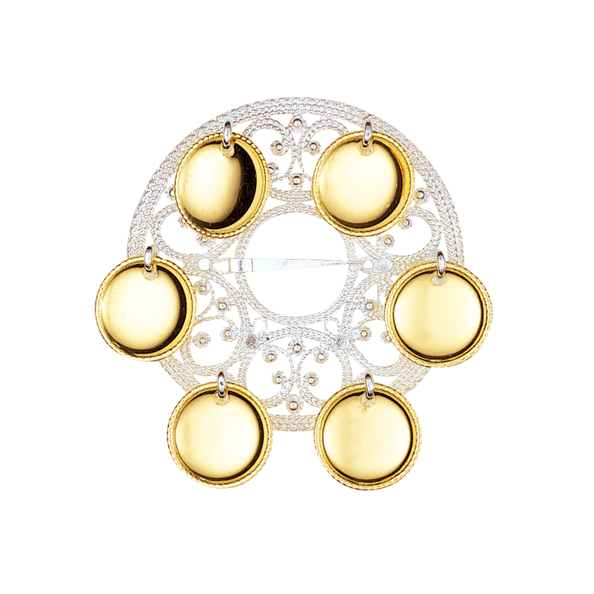 Sølje Aust Agder med forgylte trådkantlauv, kvit - Bilde 1