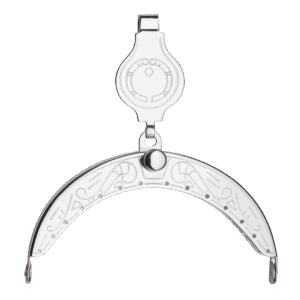 Veskelås forsølva, kvit