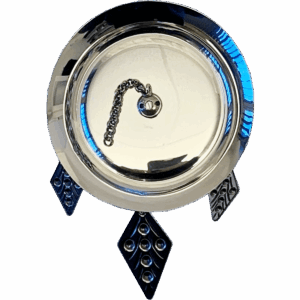 Offerdåse Nordmøre med 70 cm kjede og glatt kant, oksidert - Bilde 2