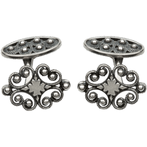 Mansjettknappar Nordmøre oval, oksidert