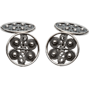 Laga på Voss  Mansjettknappar Nordmøre rund, oksidert