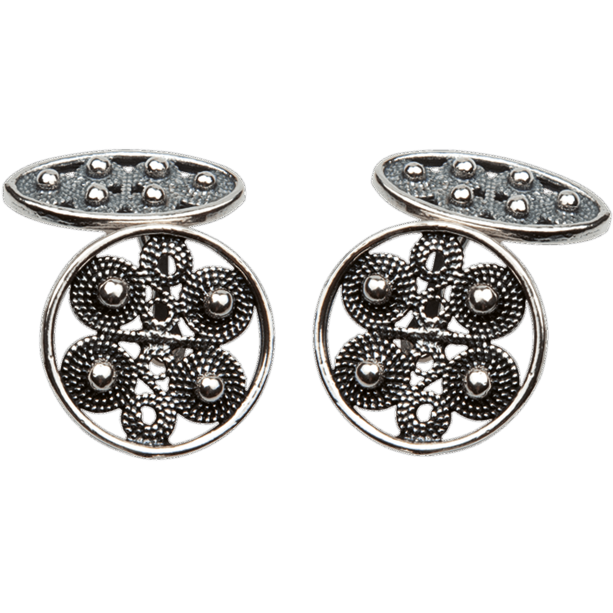 Laga på Voss  Mansjettknappar Nordmøre rund, oksidert - Bilde 1