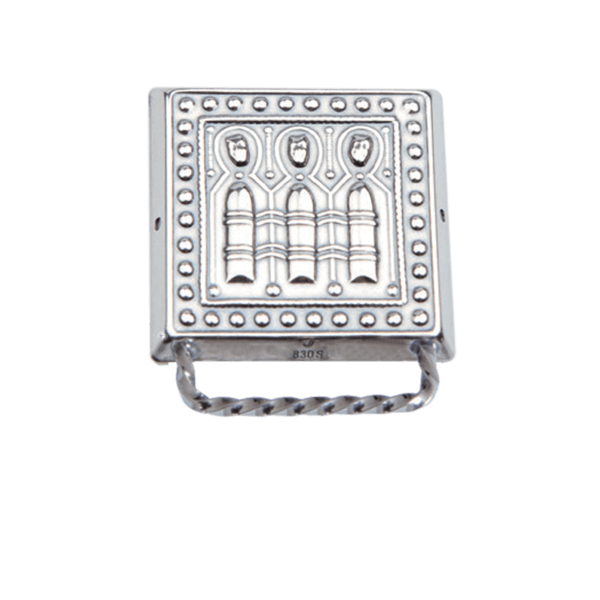 Veskestøl liten med lang hempe, oksidert - Bilde 1