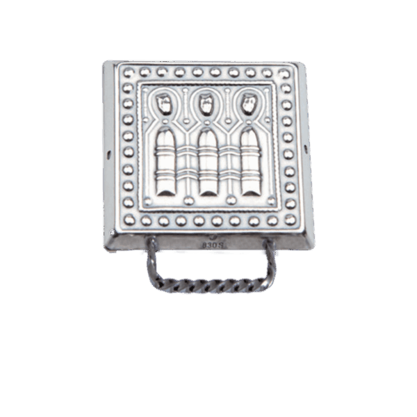 Veskestøl liten med kort hempe, oksidert