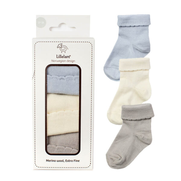 3pk ullsokk gavepakke div farger