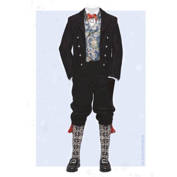 Kort med motiv Åmli herrebunad