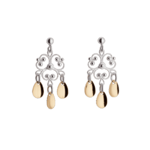 Øyrepynt, kvit/forgylt