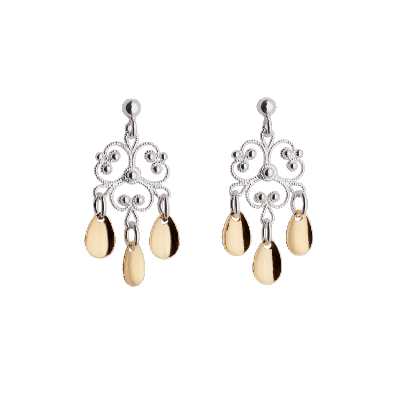 Øyrepynt, kvit/forgylt - Bilde 1