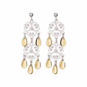 Øyrepynt, kvit/forgylt