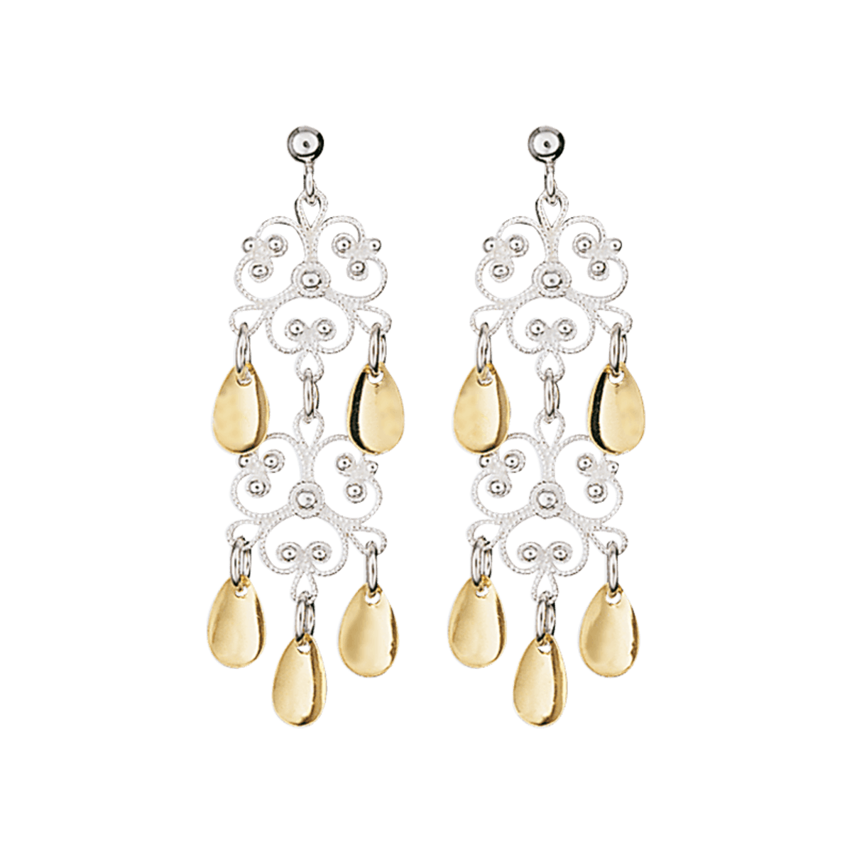 Øyrepynt, kvit/forgylt - Bilde 1