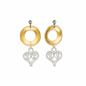 Øyrepynt Hallingdal, kvit/forgylt