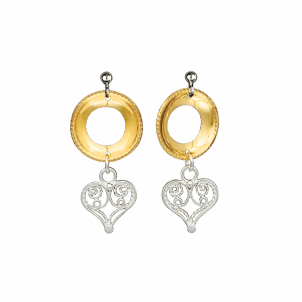 Øyrepynt Hallingdal, kvit/forgylt