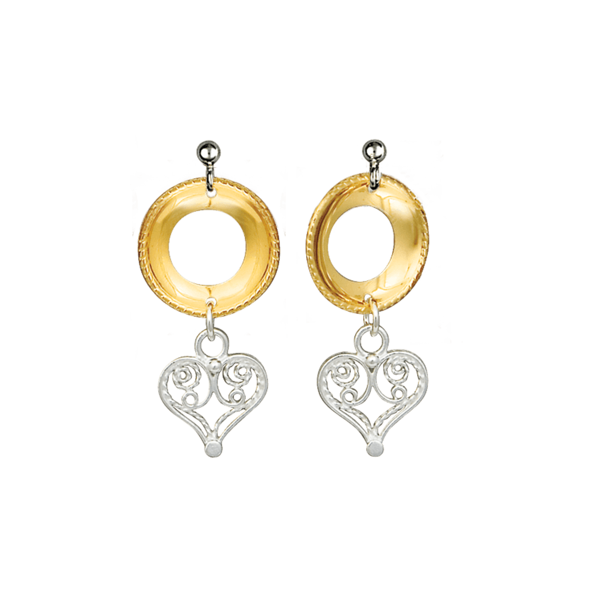 Øyrepynt Hallingdal, kvit/forgylt - Bilde 1