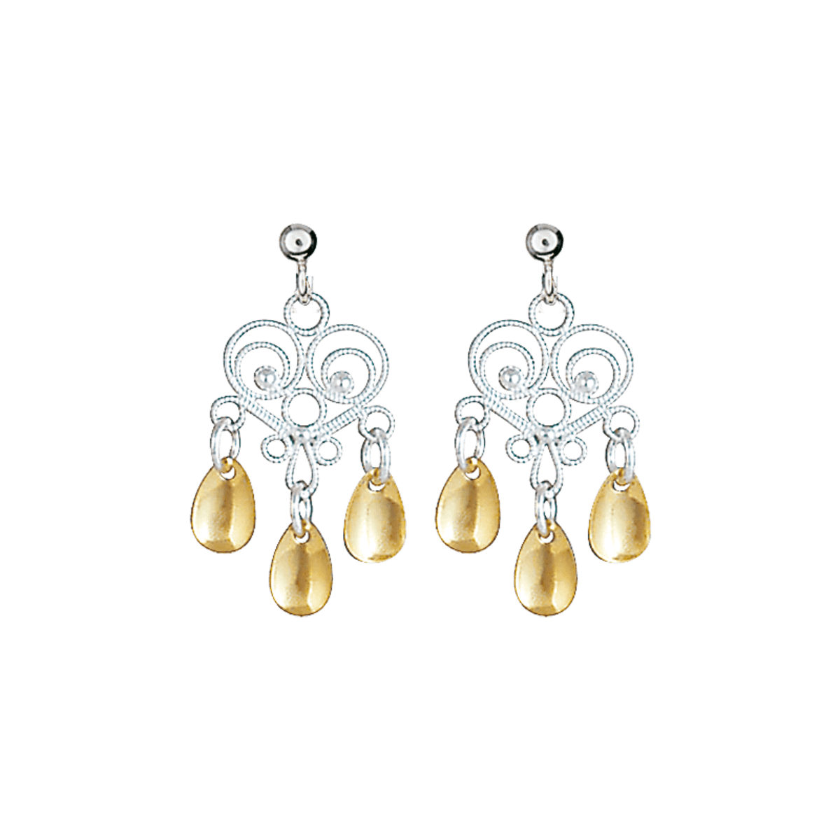 Øyrepynt, kvit/forgylt - Bilde 1