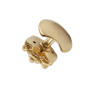 Mansjettknappar Fana med raud stein og stolpe, forgylt - Bilde 2