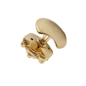 Halssølje Fana med raud stein og stolpe, forgylt/kvit - Bilde 2