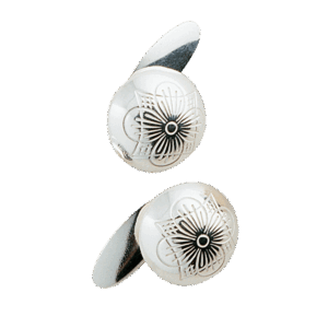 Mansjettknappar med botn, kvit