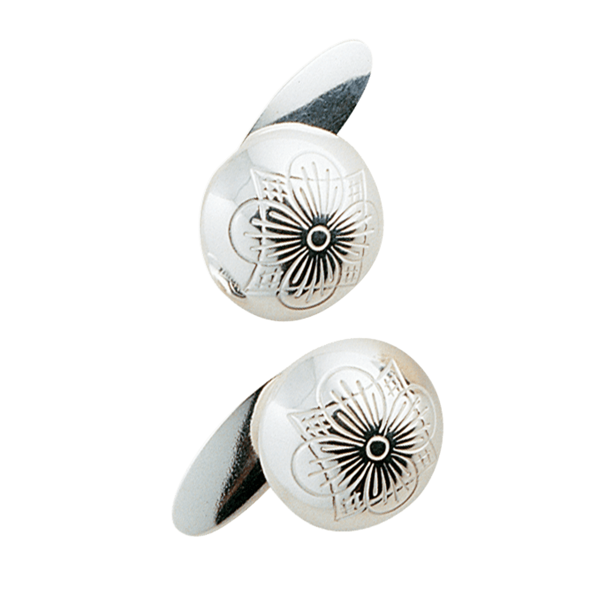 Mansjettknappar med botn, kvit - Bilde 1