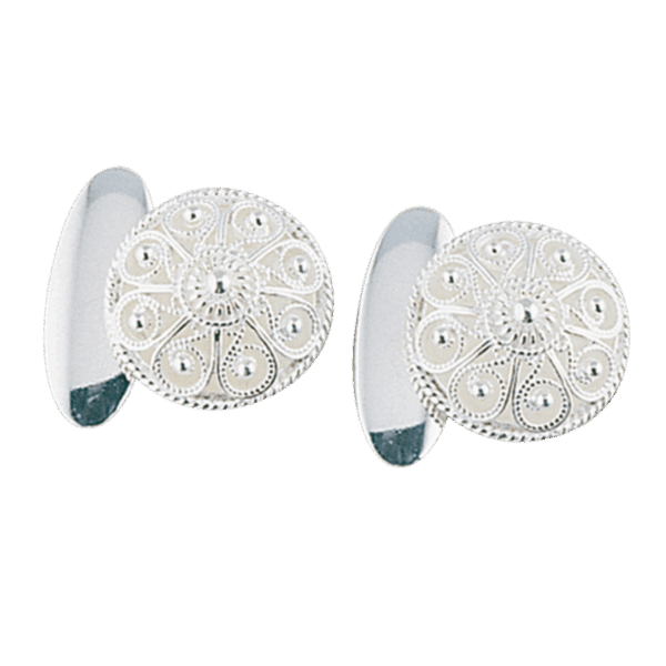 Mansjettknappar Numedal filigran, kvit