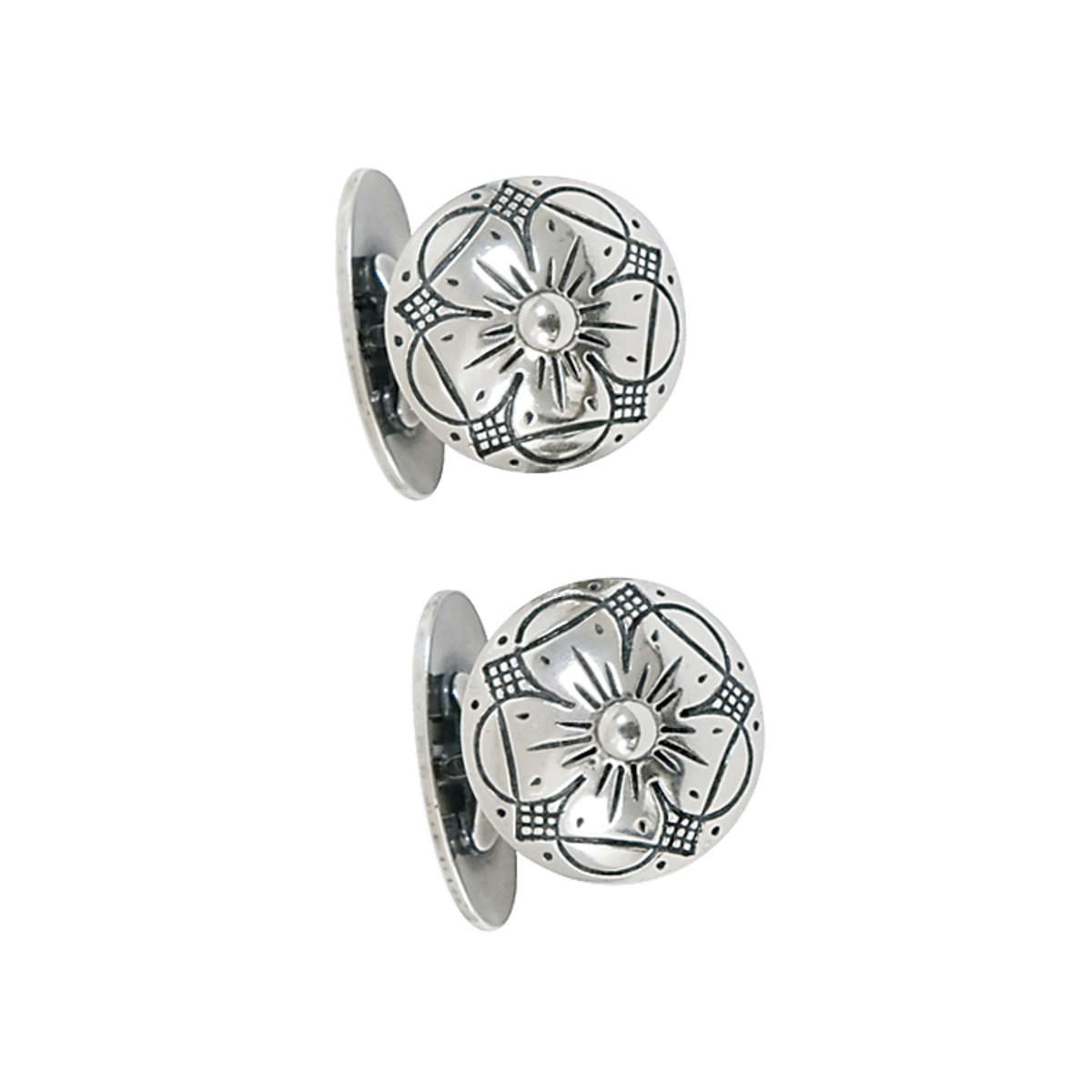 Mansjettknappar med stivt mellomstykke, oksidert - Bilde 1