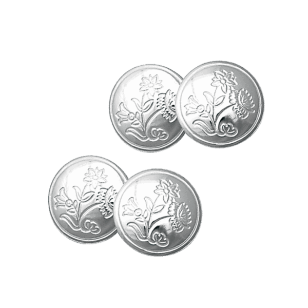 Mansjettknappar Nordland gravert dobbel, kvit