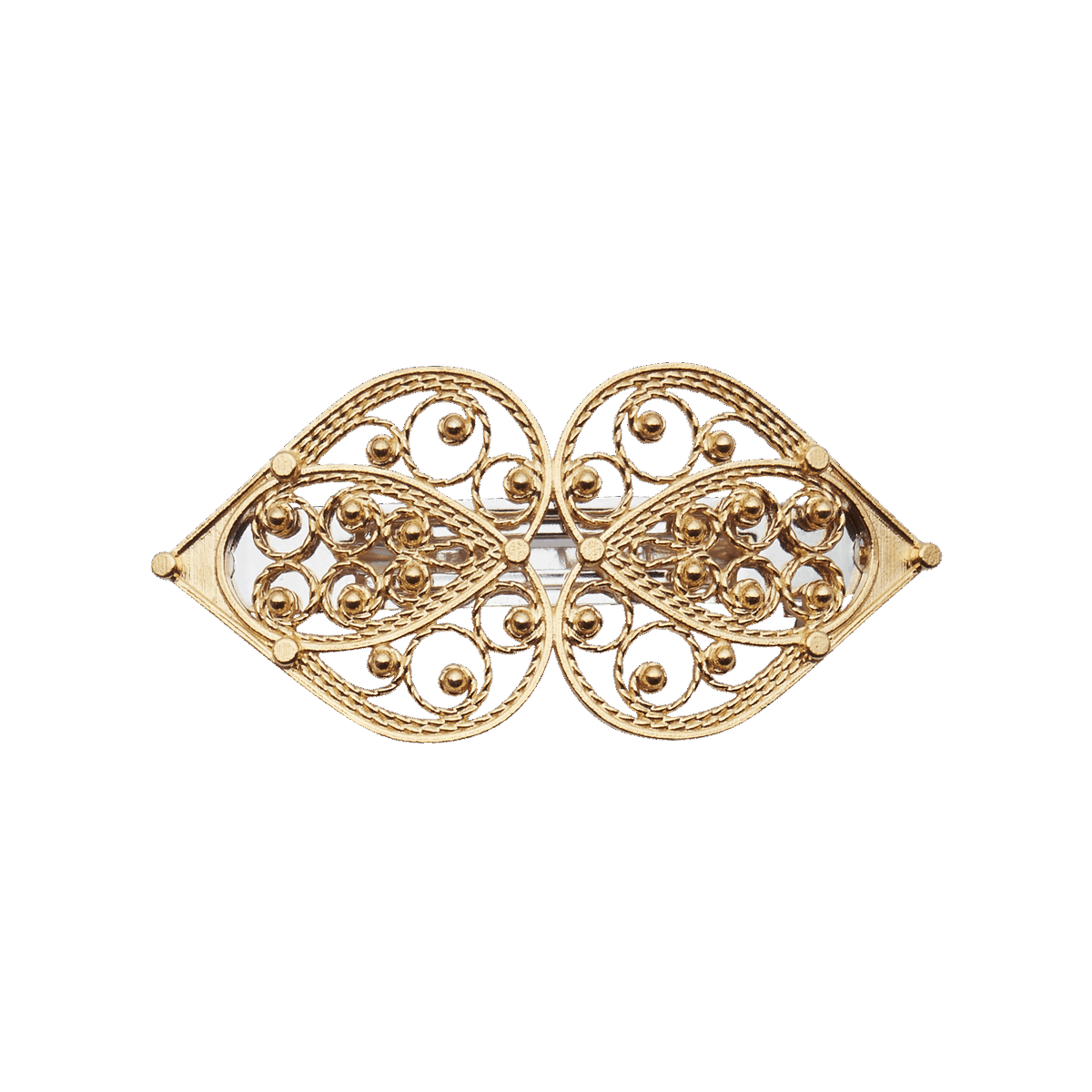Hårspenne hjartefiligran, stort, forgylt - Bilde 1