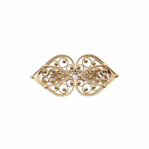 Hårspenne hjartefiligran, forgylt