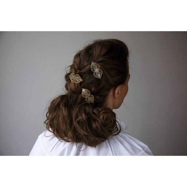 Hårspenne hjartefiligran, gamalforgylt