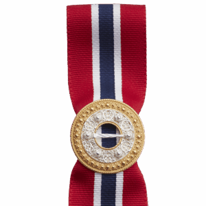 17.mai-sløyfepin 2i1, kvit/forgylt