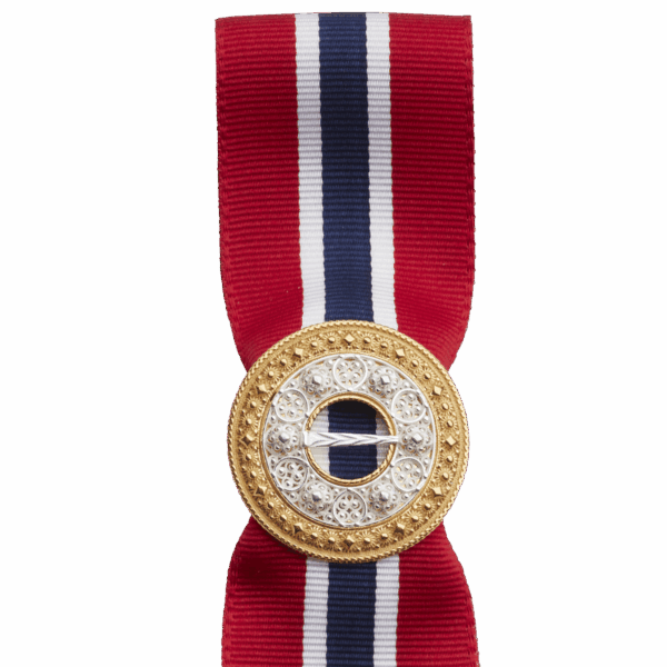 17.mai-sløyfepin 2i1, kvit/forgylt