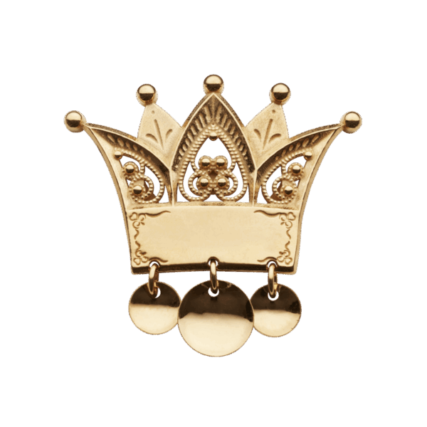 17.mai-sløyfepin 2i1 med graveringsfelt, forgylt