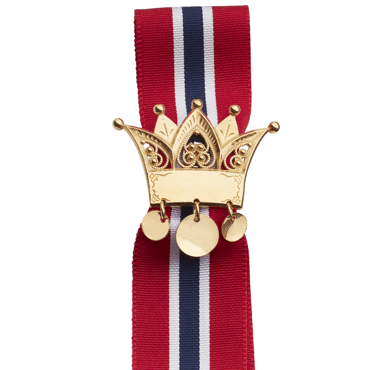 17.mai-sløyfepin 2i1 med graveringsfelt, forgylt - Bilde 1