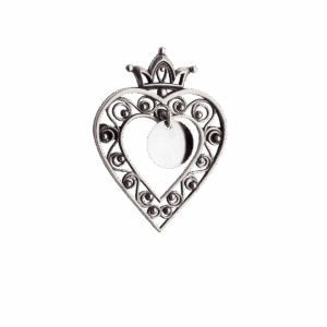 Sølje, hjarte med krune, oksidert