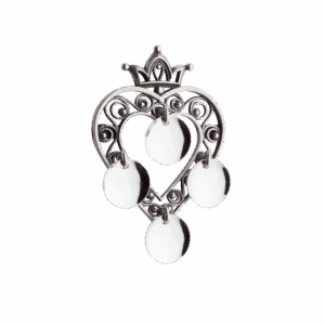 Sølje, hjarte med krune og lauv, oksidert