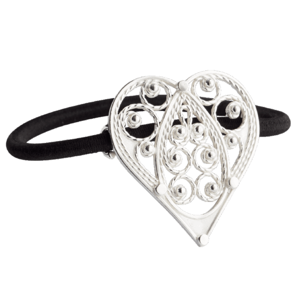 Hårstrikk - Hjartefiligran, kvit