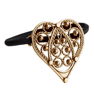 Hårstrikk - Hjartefiligran, gamalforgylt