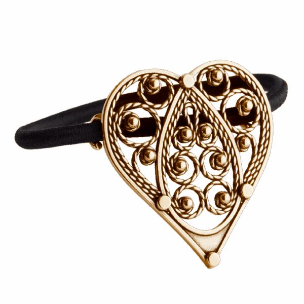 Hårstrikk - Hjartefiligran, gamalforgylt