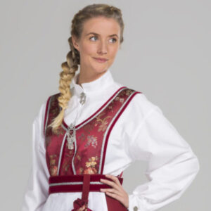 Alexandra rød med rødt skjørt