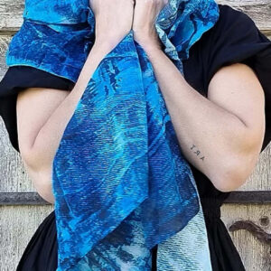 Skjerf Blue waves i lin/modal/silke - Bilde 3