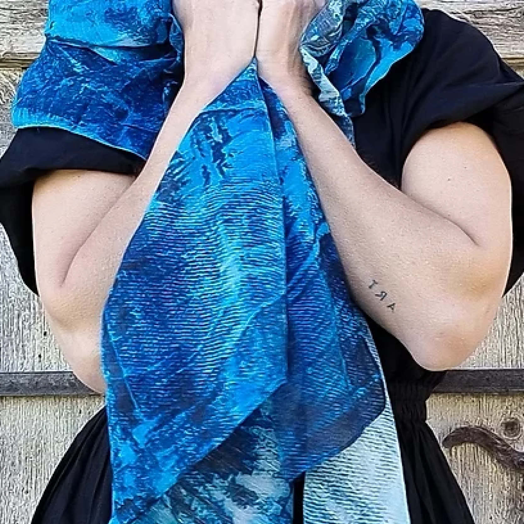 Skjerf Blue waves i lin/modal/silke - Bilde 3