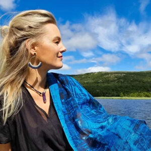 Skjerf Blue waves i lin/modal/silke - Bilde 4