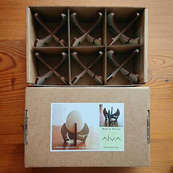 Eggeholder med horn motiv, 6pk