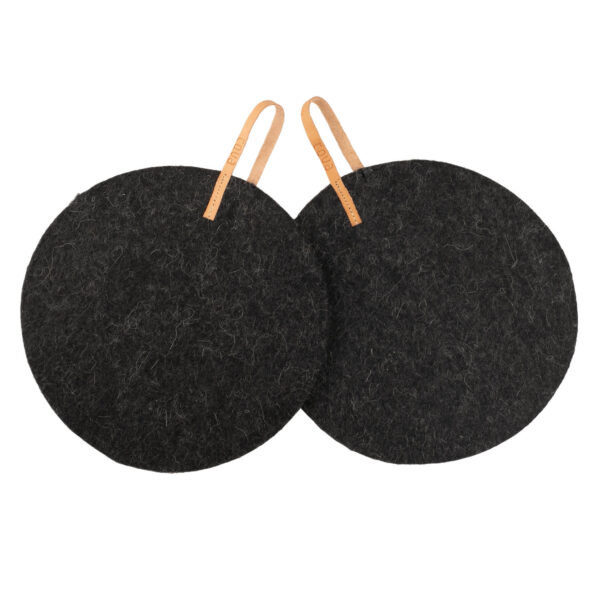 Gryteklut i ull m/skinnreim koksgrå