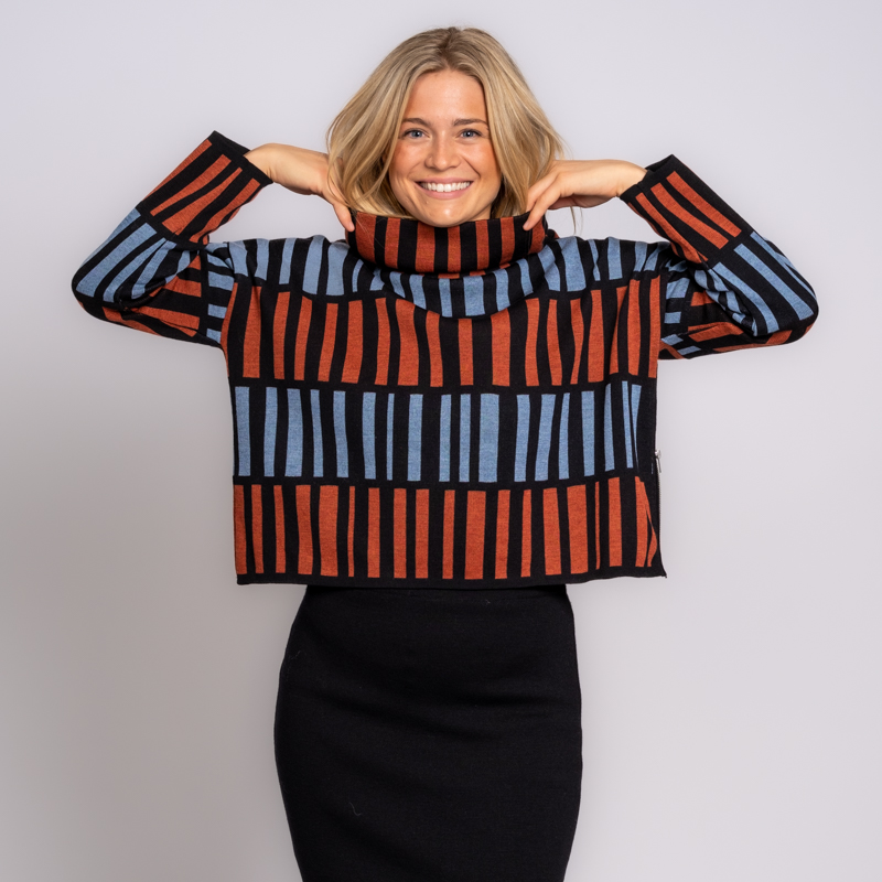 Genser lys blå/terrakotta - Bilde 1