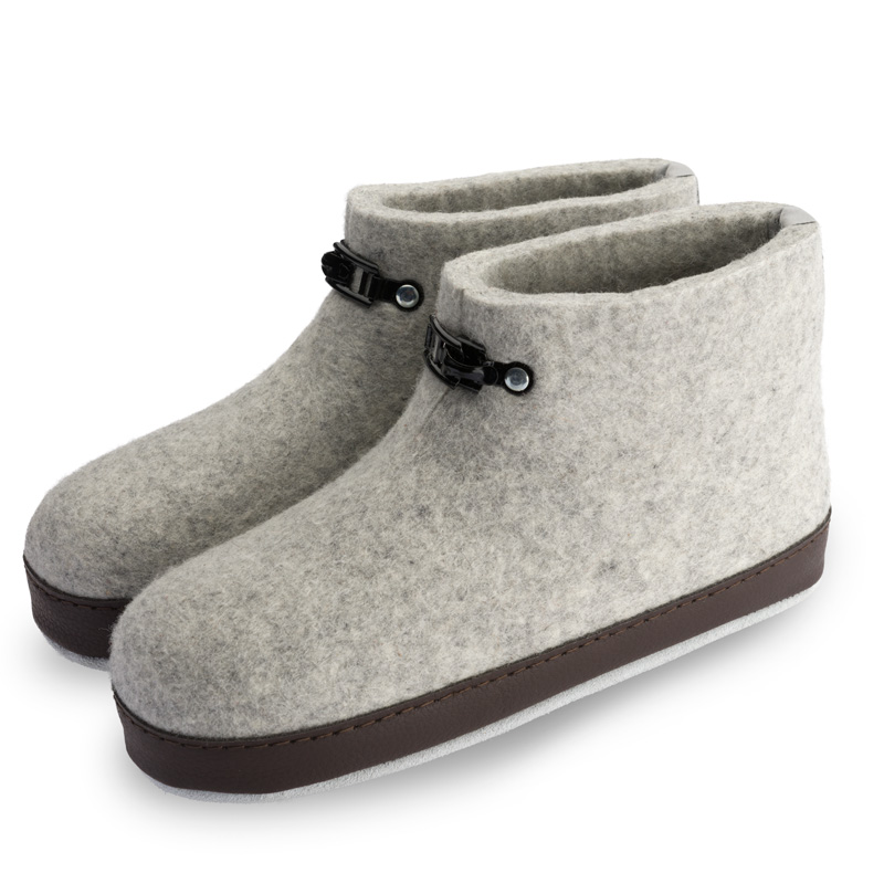 Grå tøfler i filt dame - den originale Haus tøffelen - Bilde 3