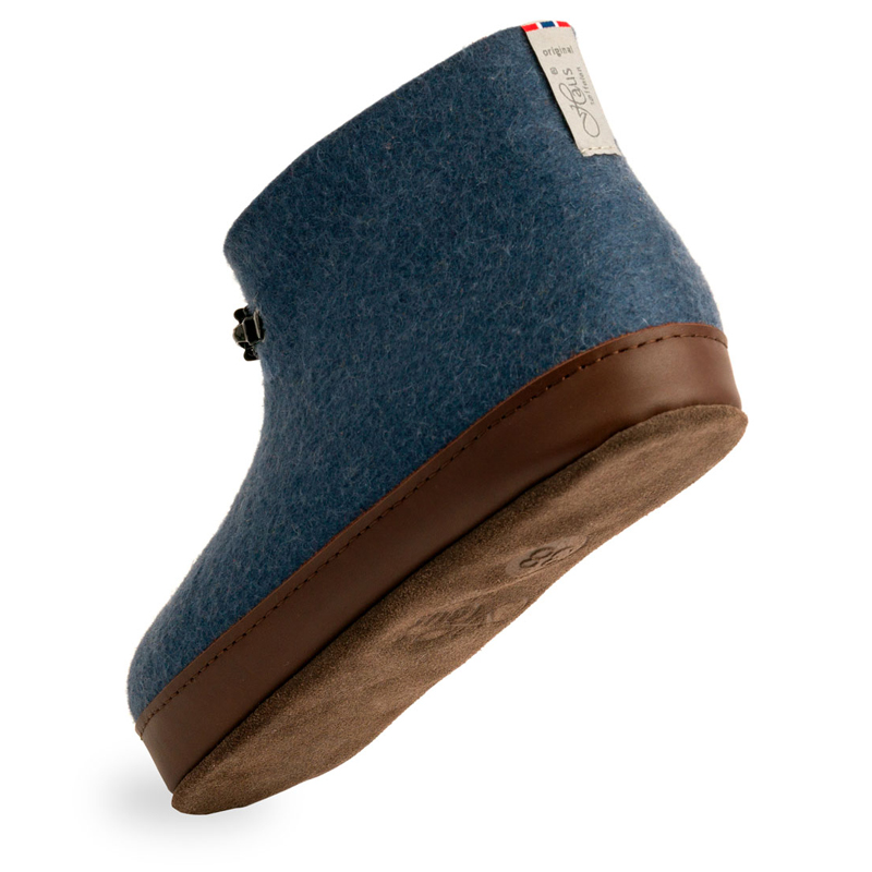 Blå tøfler i filt - Den originale Haustøffelen - Bilde 3