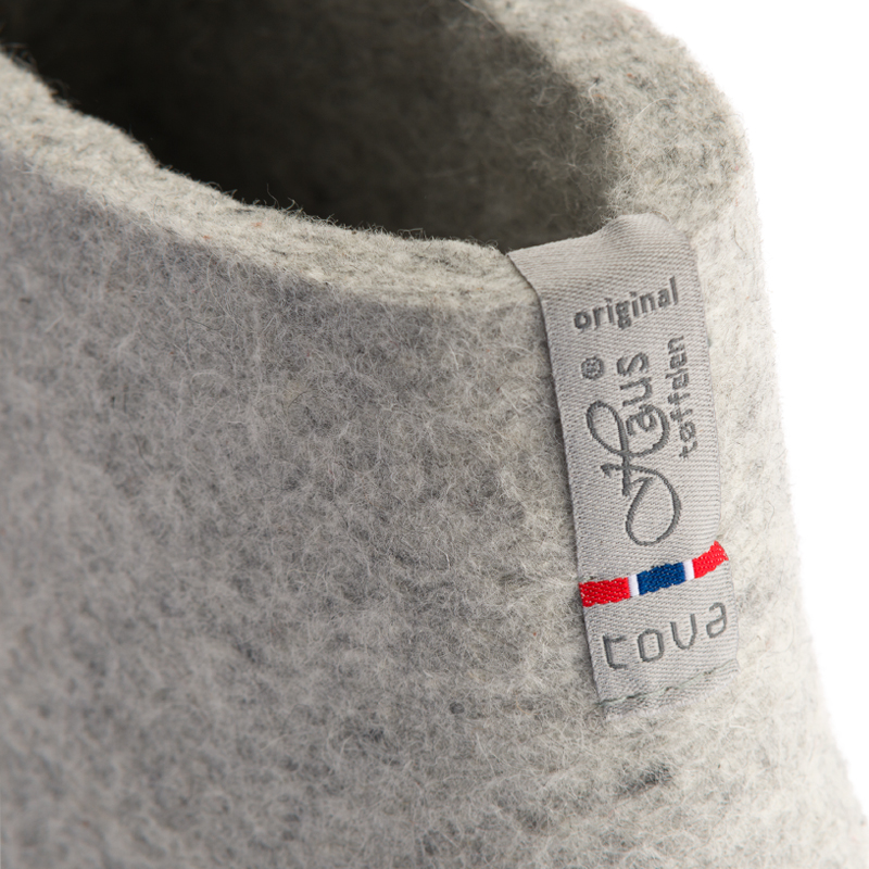 Grå tøfler i filt dame - den originale Haus tøffelen - Bilde 6