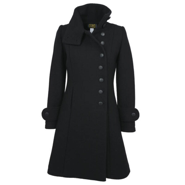 Helle tovet ullkåpe sort