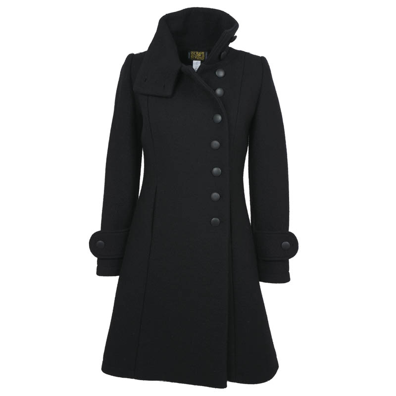 Helle tovet ullkåpe sort - Bilde 2